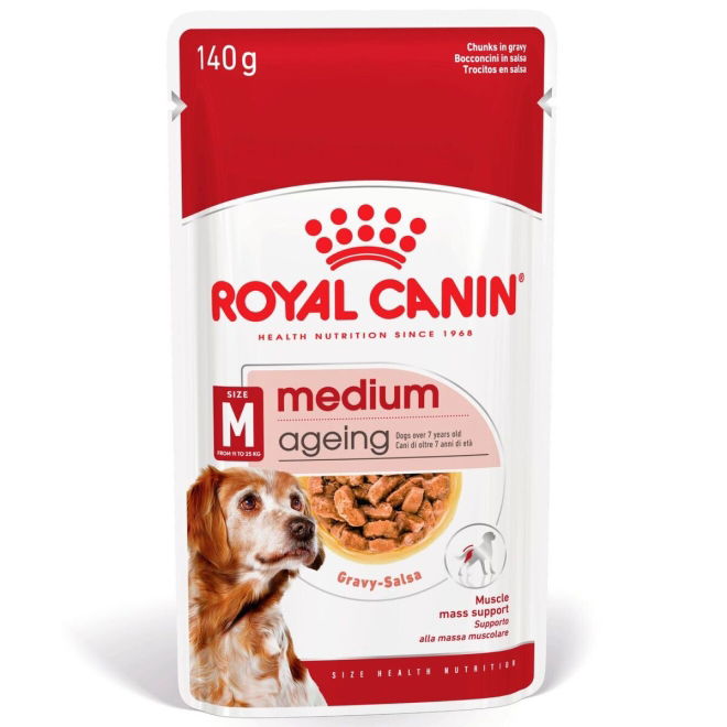 Royal Canin Medium Ageing Gravy koiran märkäruoka 10x140g