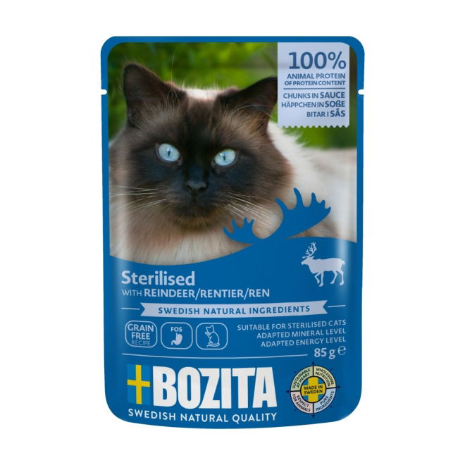 Bozita Indoor & Sterilised poro kastikkeessa 85 g