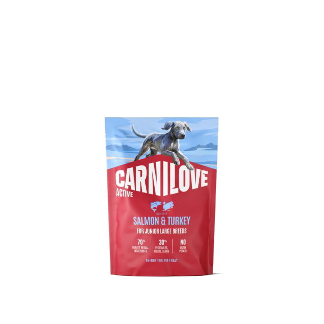 CARNILOVE Active dog dry made with salmon & turkey for junior breeds (1,5 kg)