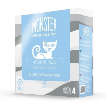 Monster Hygiene Plus kattesand, 10 L