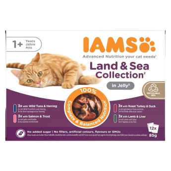 Iams Cat Adult Delights in Jelly Land & Sea Multipack 12 x 85 g
