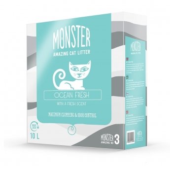 Monster Ocean Fresh kattesand,10 L