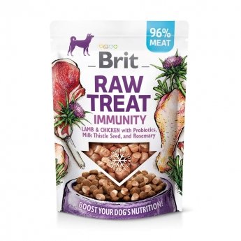 Brit Care Raw Treat Dog Immunity Kylling, Lam & Svin 40 G