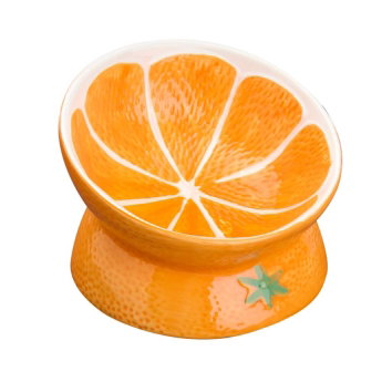 Little&Bigger Juicy Vibes hevet Hundesk&aring;l i keramikk appelsin