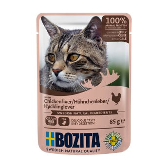 Bozita Cat Chicken Liver Chunks in Jelly 85 g