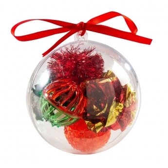 Little&Bigger SeasonsClassics Julekule med baller Rød stk