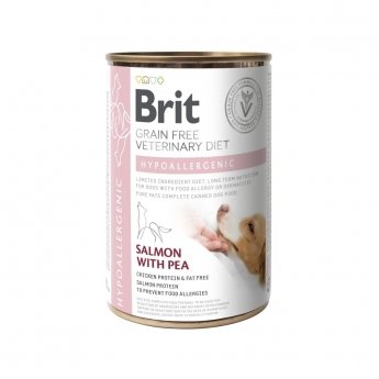 Brit Veterinary Diet Dog Hypoallergenic Grain Free Salmon with Pea, 400 g