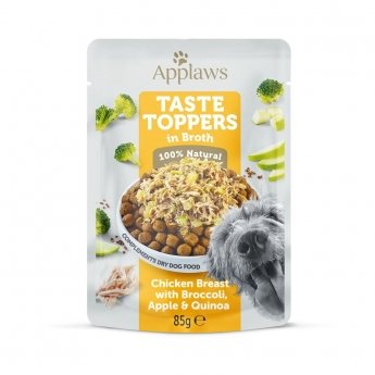 Applaws Taste Toppers Chicken breast with broccoli, apple & quinoa in broth pouch