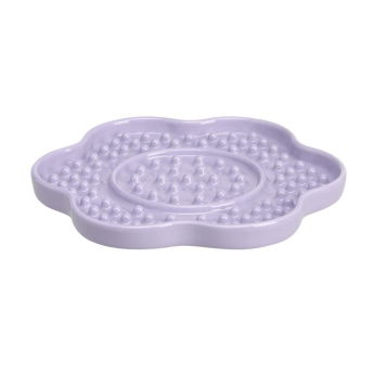 Little&Bigger Tasty Yummy Mat Slikkematte i Keramikk Lilla Blomst 18 cm