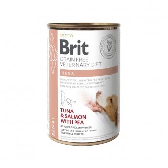 Brit Veterinary Diet Dog Renal Grain Free Tuna & Salmon with Pea, 400 g