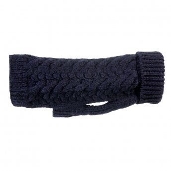 Basic Wool Plait Strikket Hundegenser, Mørkeblå