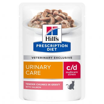 Hills Prescription Diet Feline c/d Urinary Care Multicare Stress Salmon 12x85 g
