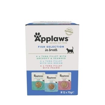 Applaws Cat Fish broth pouch Multi 12x70g