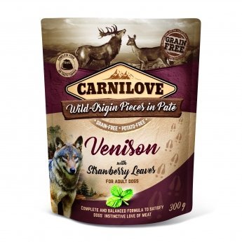 Carnilove Dog Venison Strawberry Leaves Paté, 300 g