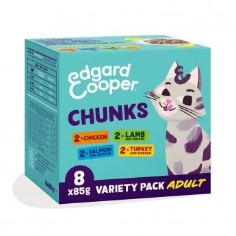 Edgar&Cooper Cat Adult Flerpakning, 8 x 85 g