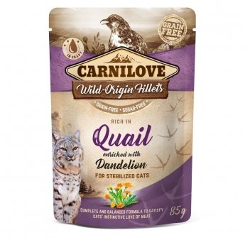 Carnilove Cat Sterilized Quail & Dandelion, 85 g