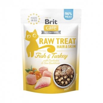 Brit Care RAW Cat Treat Hair&Skin Turkey-Salmon, 40 g
