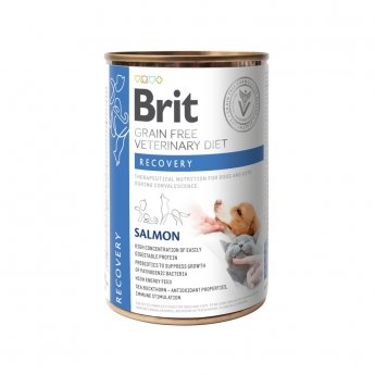 Brit Veterinary Diet Dog + Cat Recovery Grain Free Salmon, 400 g