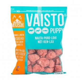 Mush Vaisto Puppy Storfe, Rein og Laks (800 g)
