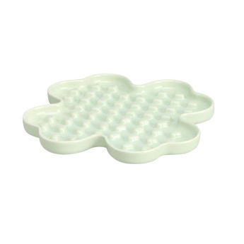 Little&Bigger Tasty Yummy Mat Slikkematte i Keramikk Grønn Firkløver 18 cm