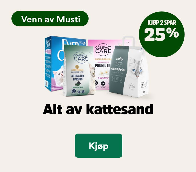 musti.no kampanjeside k3 kattesand 2, f&aring; 25%