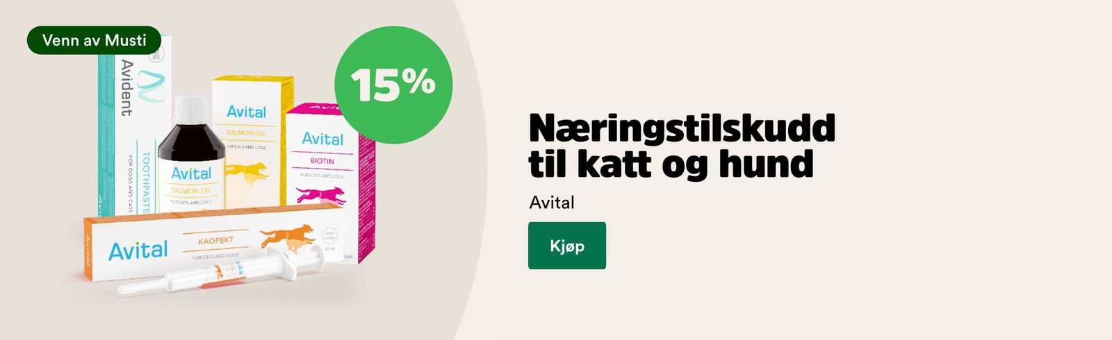 musti.no startside k2 15% p&aring; avital kosttilskudd