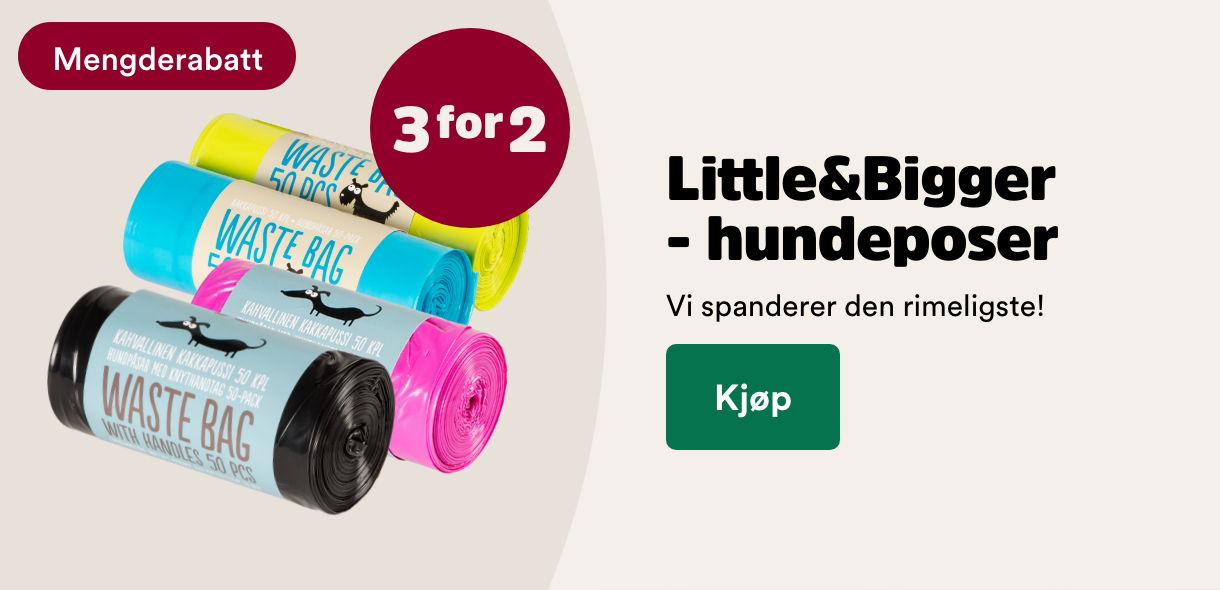 musti.no startside hund multibuy 3 for 2 p&aring; hundeposer fra Little&Bigger