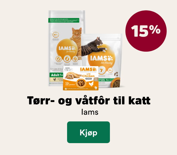 musti.no kampanjeside katt k6 iams 15%