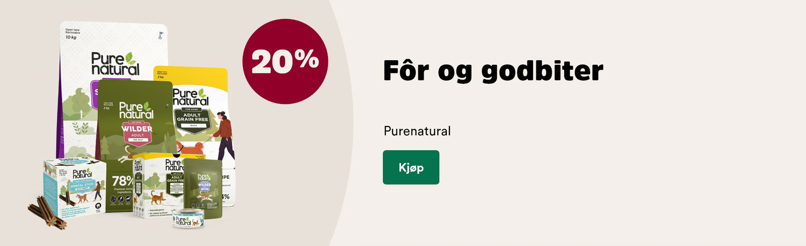 musti.no kampanjeside hund k2 20% p&aring; purenatural