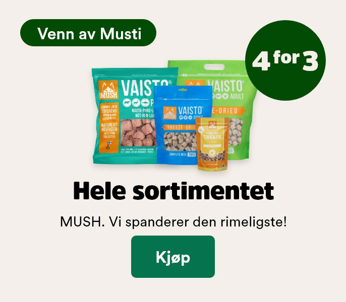 musti.no kampanjeside hund k2 4 for 3 p&aring; mush