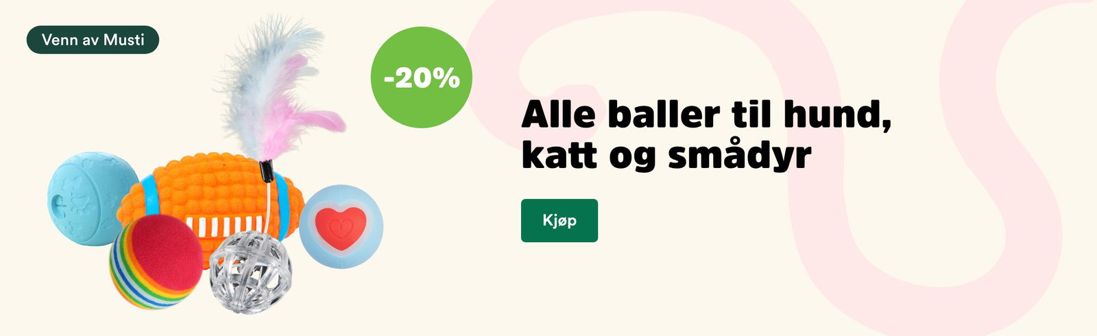 musti.no startside k9 20% på lekeballer
