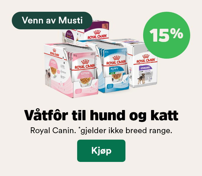 musti.no startside k12 Royal canin wet food 15%