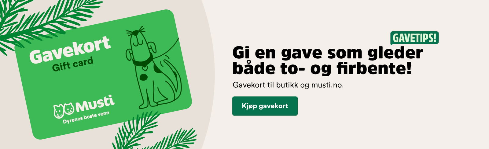 musti.no startside smådyr gavekort