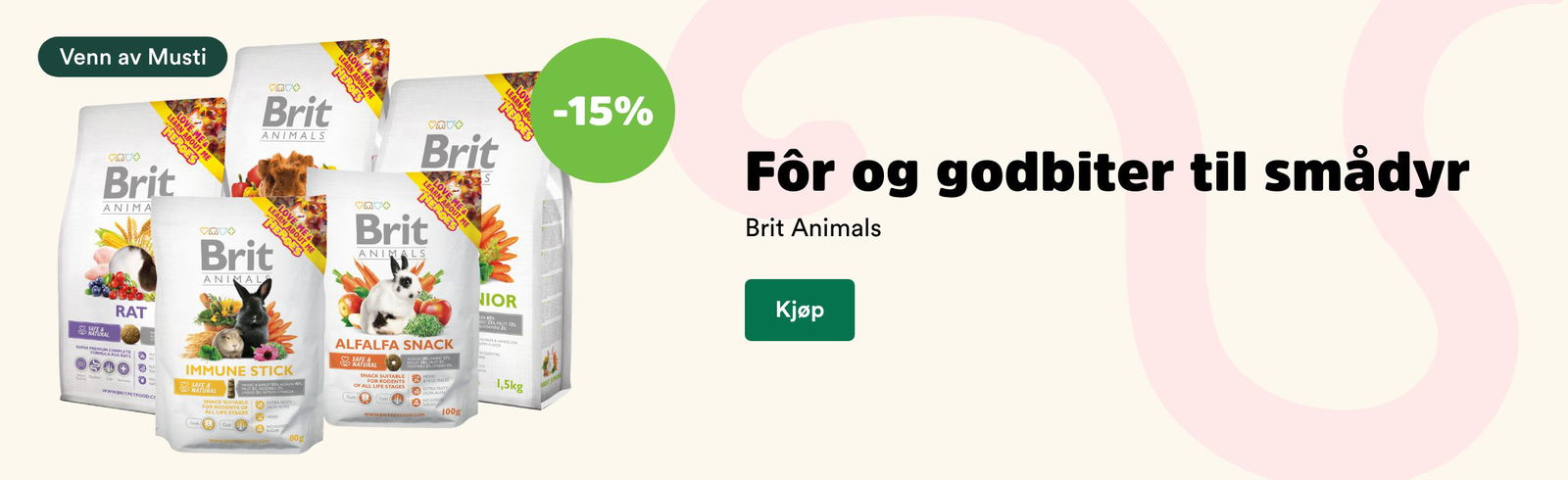 musti.no startside smådyr k9 20% på Brit Animals