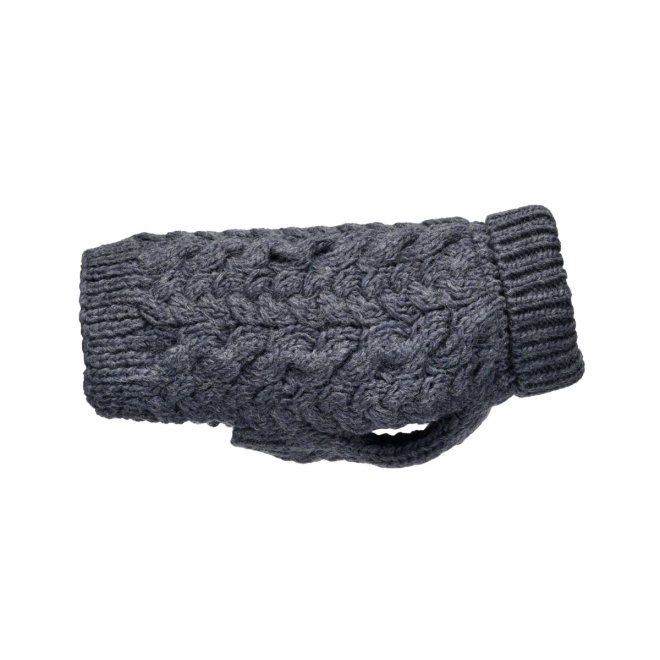 Feel Active Wool Kabelstrikket Hundegenser M&oslash;rk bl&aring;