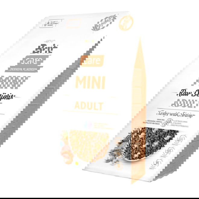 Brit Care Dog Mini Adult Raw Delights Turkey & Shrimp 2 kg