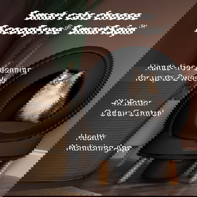 PetSafe SmartSpin Selvrensende Kattetoalett, Sort