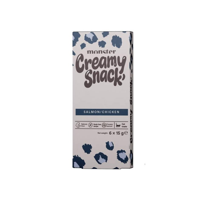 Monster Cat Creamy Snack Laks & Kylling 6x15 g