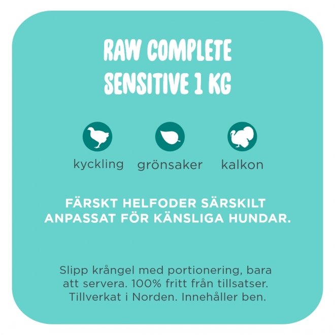 SMAAK Raw Complete Sensitive Kylling & Kalkun (1 kg)