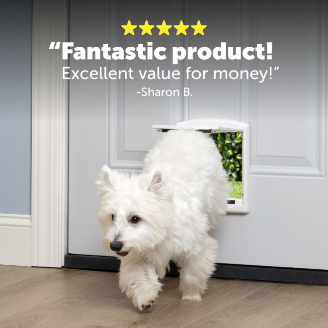 Petsafe Staywell katteluke, 715 hvit