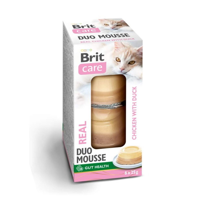 Brit Care Cat Double Layer Mousse Real Chicken and Chicken with Duck 6x25 g