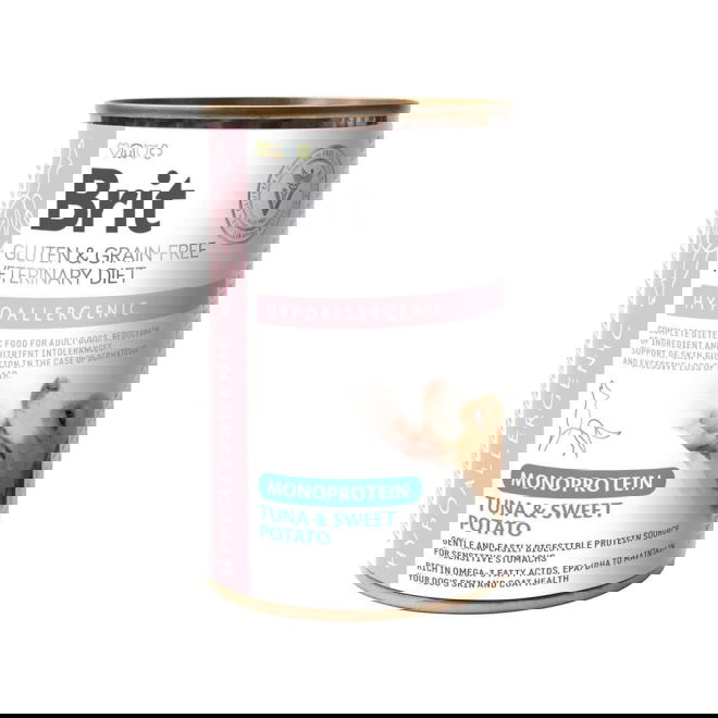 Brit Veterinary Diet for dogs Hypoallergenic Monoprotein Tuna & Sweet Potato 400g