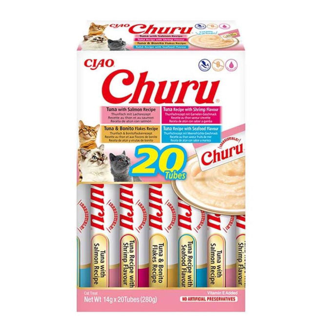 Churu Creamy Cat treat Seafood varieties 20x14g