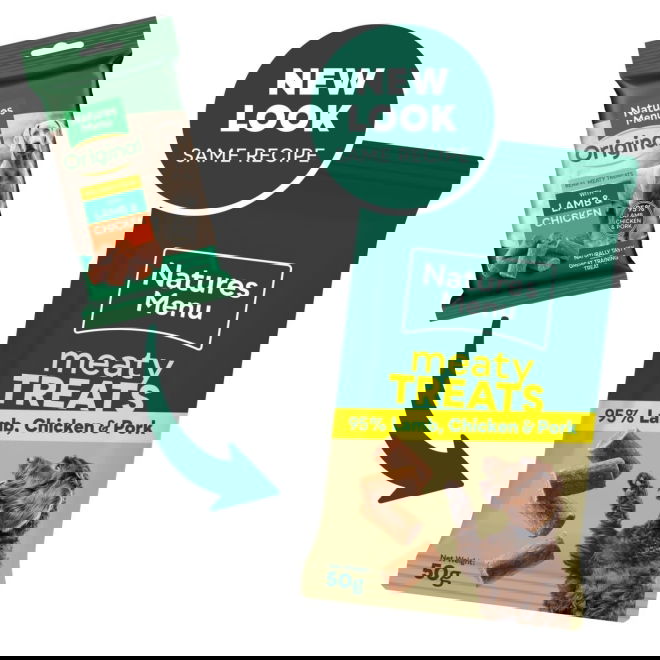 Natures Menu Dog Godbiter med Lam, Kylling og Svinekjøtt 50g