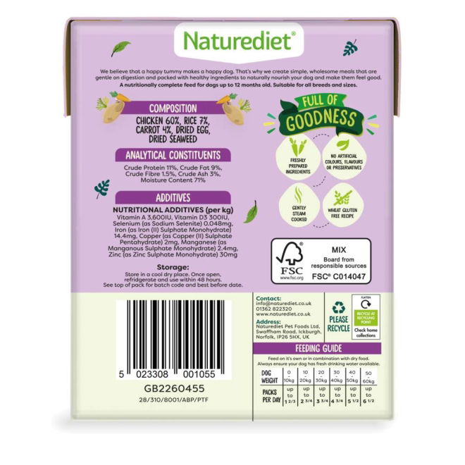 Naturediet Feel Good Puppy kylling & lam (390 g)