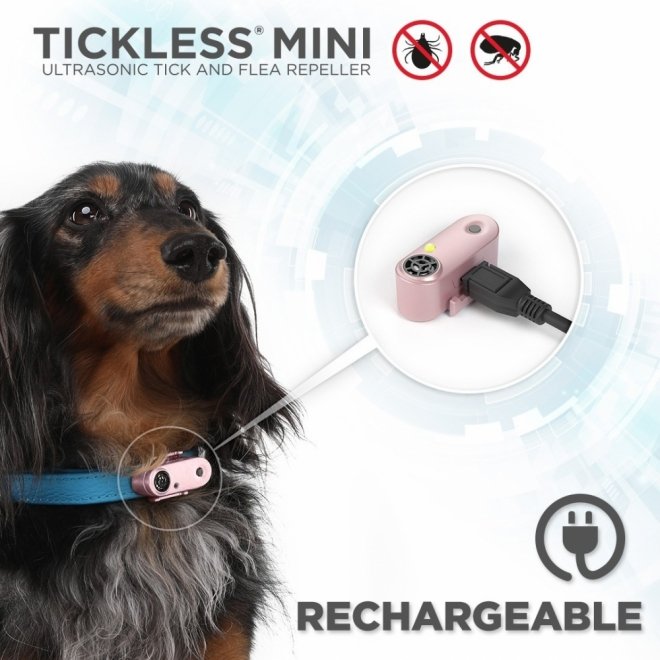 Tickless Mini Dog Elektronisk Flåttavviser (Svart)