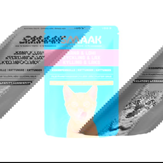 Smaak Cat Kitten Chicken-Salmon Pouch 100 g