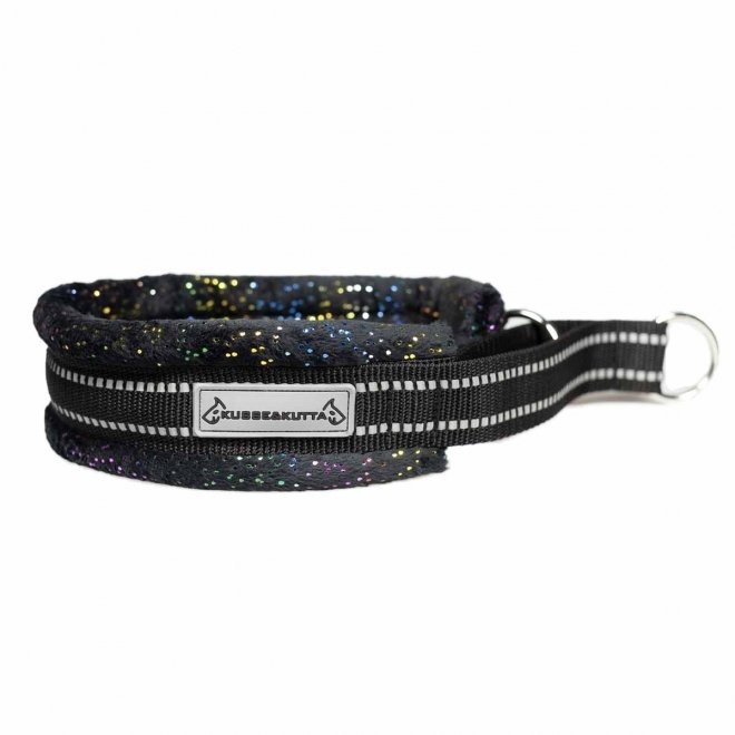 Kusse&Kutta Hundhalsband Bred Modell Sort Glitter