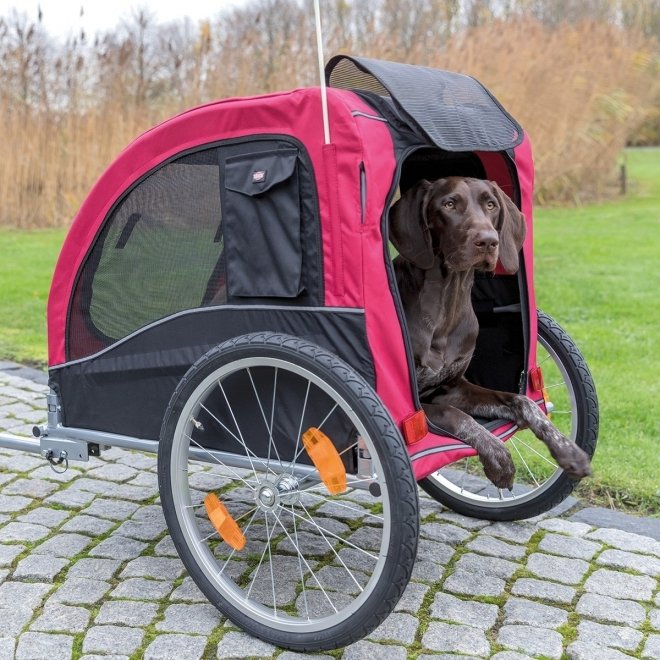 Trixie Sykkelvogn sort & rød (L)