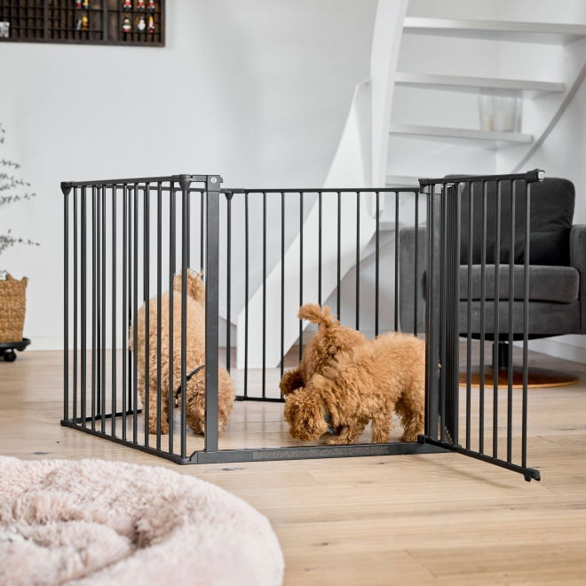 DogSpace Max 2-i-1 Hundegrind/Valpehage Sort